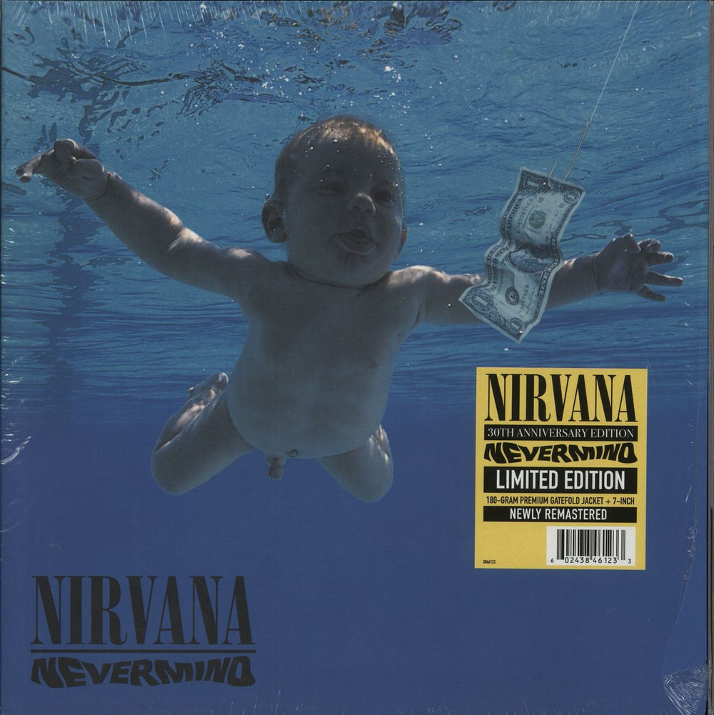 Nirvana (US) Nevermind: Remastered - 180 Gram Vinyl + Bonus 7" + Opened Shrink UK vinyl LP album (LP record) 3846123