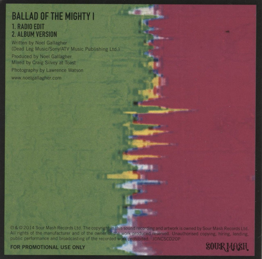 Noel Gallagher Ballad Of The Mighty I UK Promo CD single (CD5 / 5")