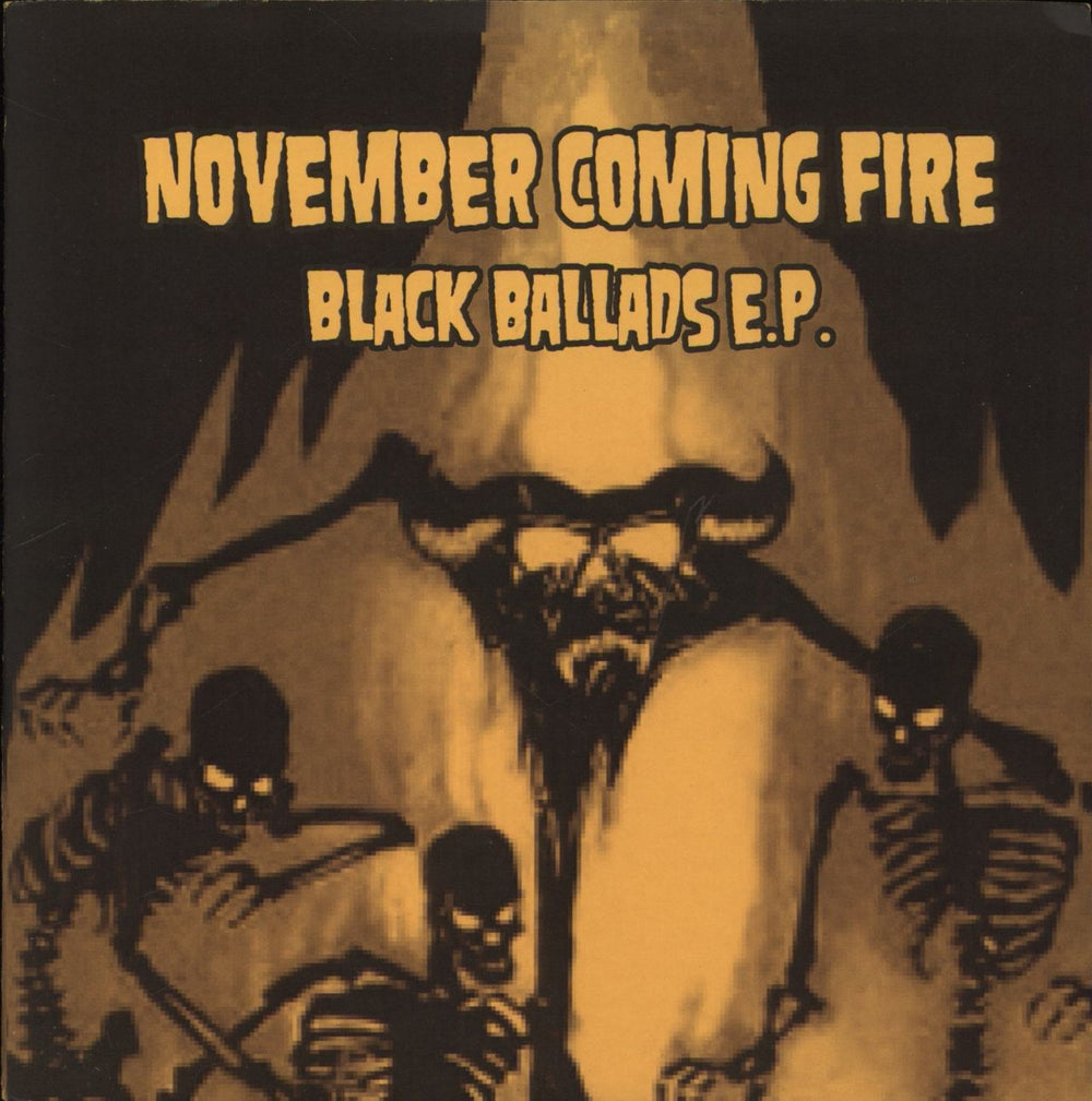 November Coming Fire Black Ballads - Black & White Splatter Vinyl UK 7" vinyl single (7 inch record / 45) ATOM032