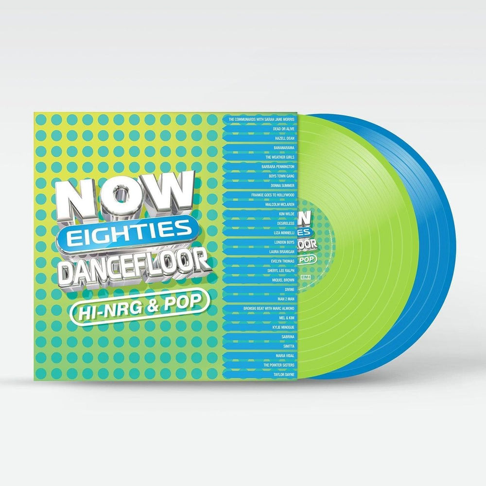 Now That's What I Call Music NOW Eighties Dancefloor Hi-NRG & Pop - Green & Blue Vinyl - Sealed UK 2-LP vinyl record set (Double LP Album) LPDF01