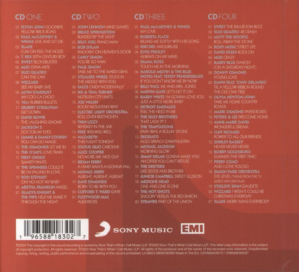 Now That's What I Call Music NOW Yearbook '73 - Deluxe Hardcover Edition UK 4-CD album set 196588183027