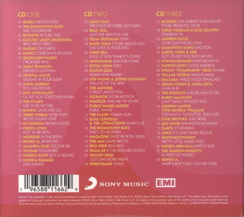 Now That's What I Call Music Now Yearbook '78 Extra UK 3-CD album set (Triple CD) 196588116629