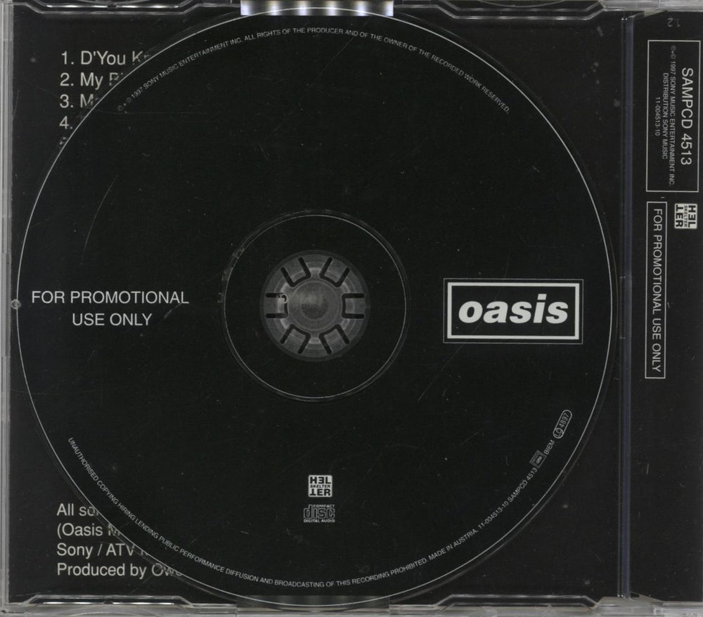 Oasis Be Here Now Austrian Promo CD album (CDLP)