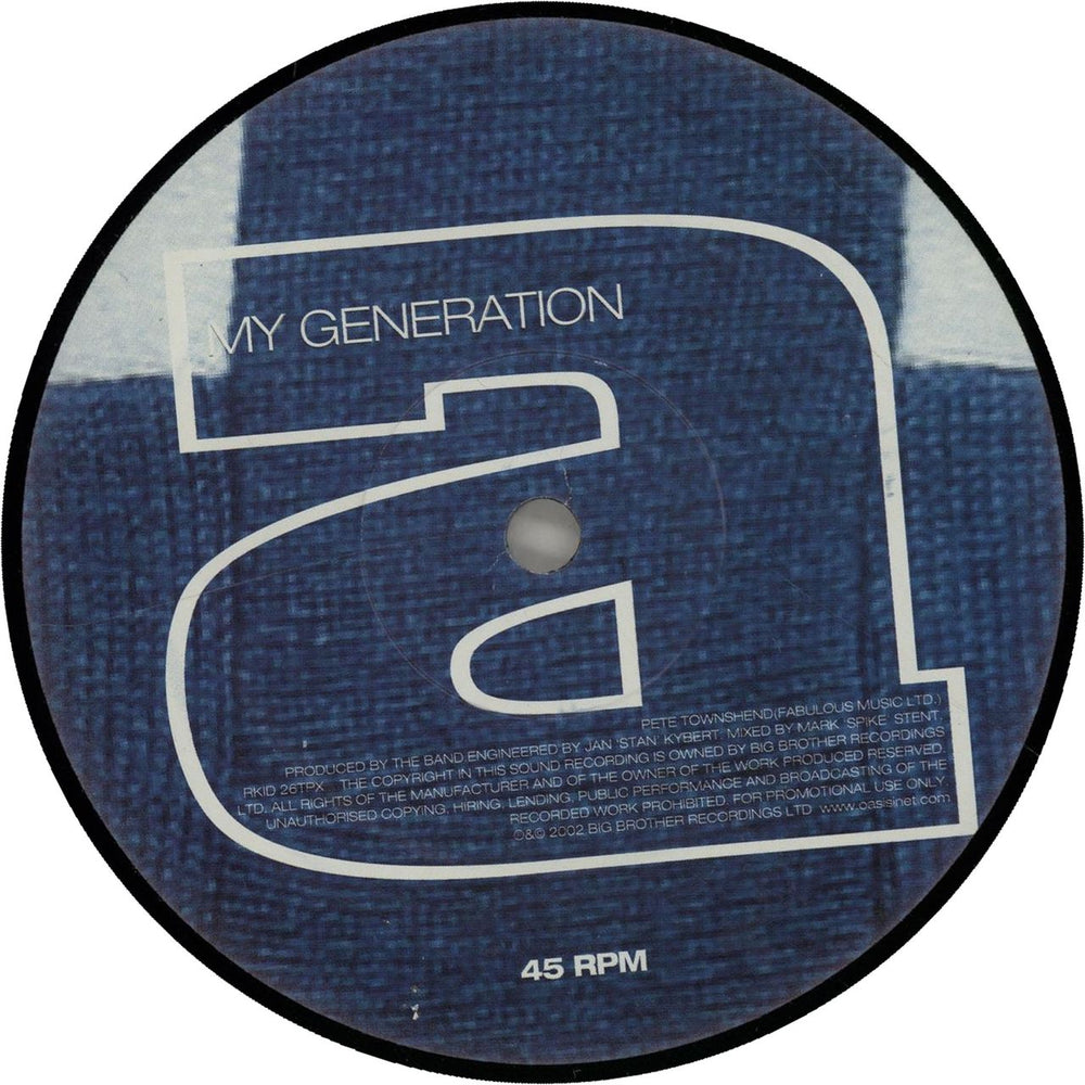 Oasis My Generation UK Promo 12" vinyl single (12 inch record / Maxi-single) OAS12MY223427