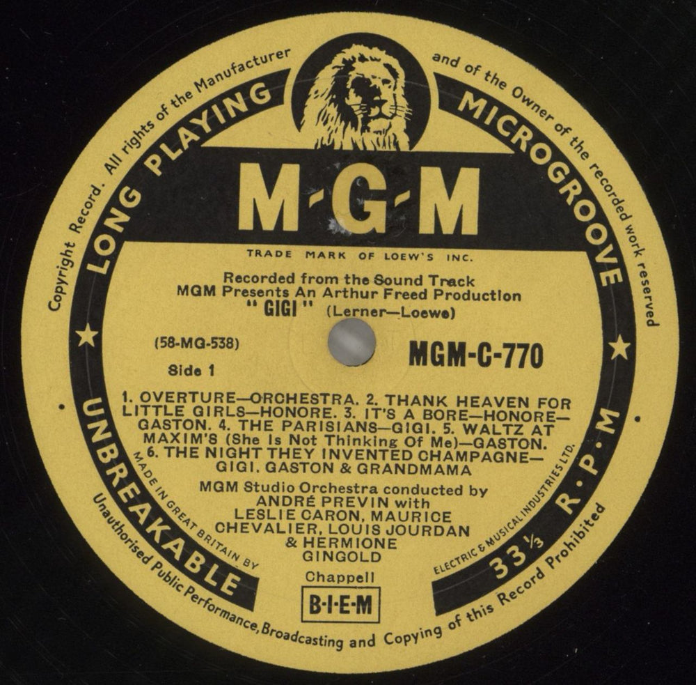 Original Cast Recording Gigi - 1st UK vinyl LP album (LP record) 1OCLPGI878180