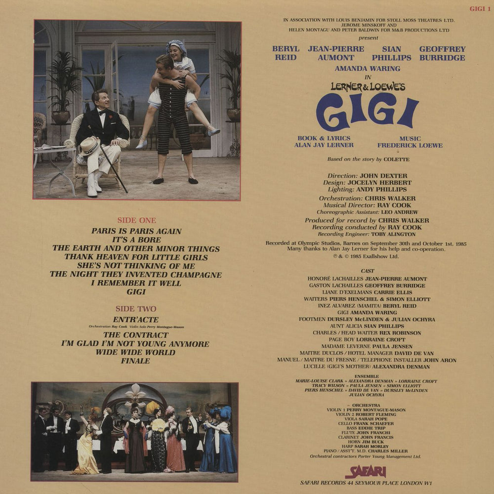 Original Cast Recording Gigi UK vinyl LP album (LP record)