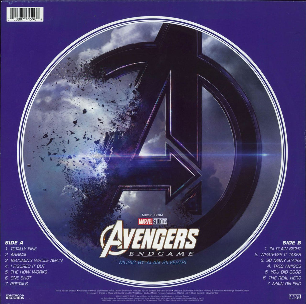 Original Soundtrack Avengers: Endgame UK picture disc LP (vinyl picture disc album) 050087415907