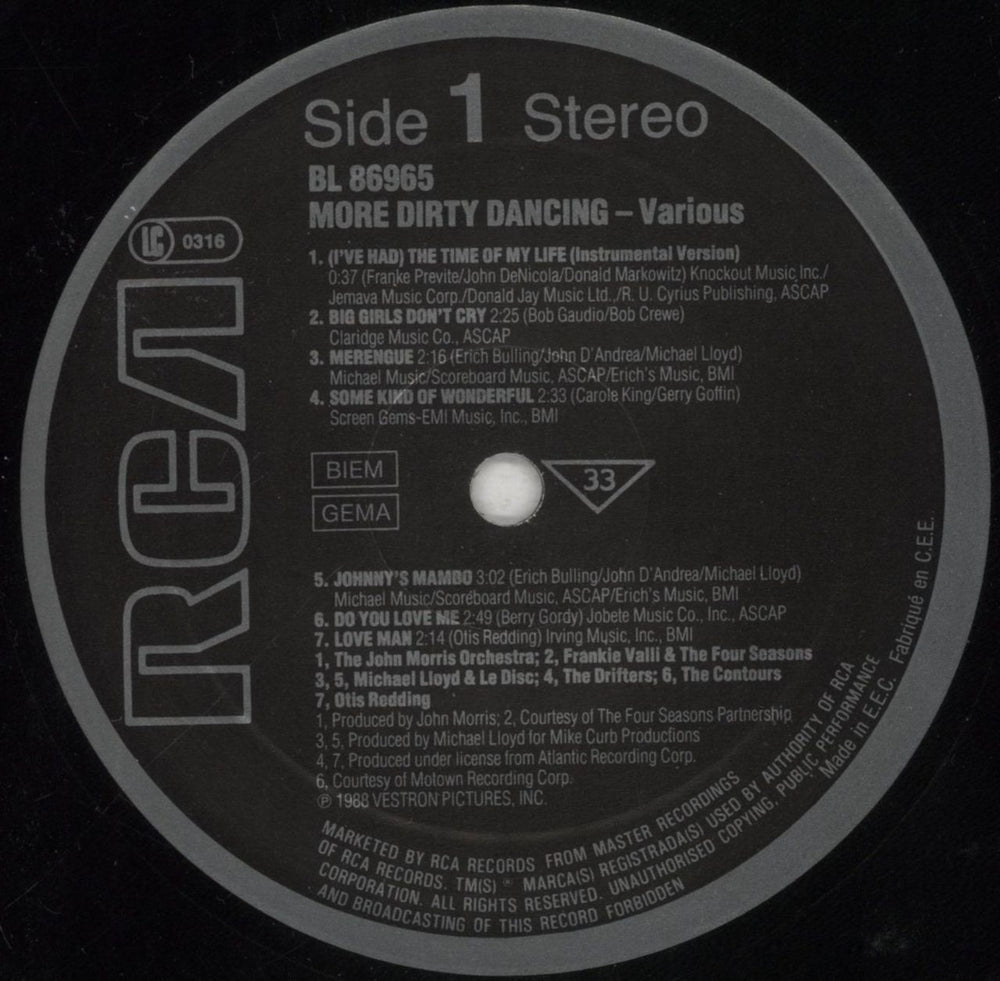 Original Soundtrack More Dirty Dancing German vinyl LP album (LP record) OSTLPMO425253