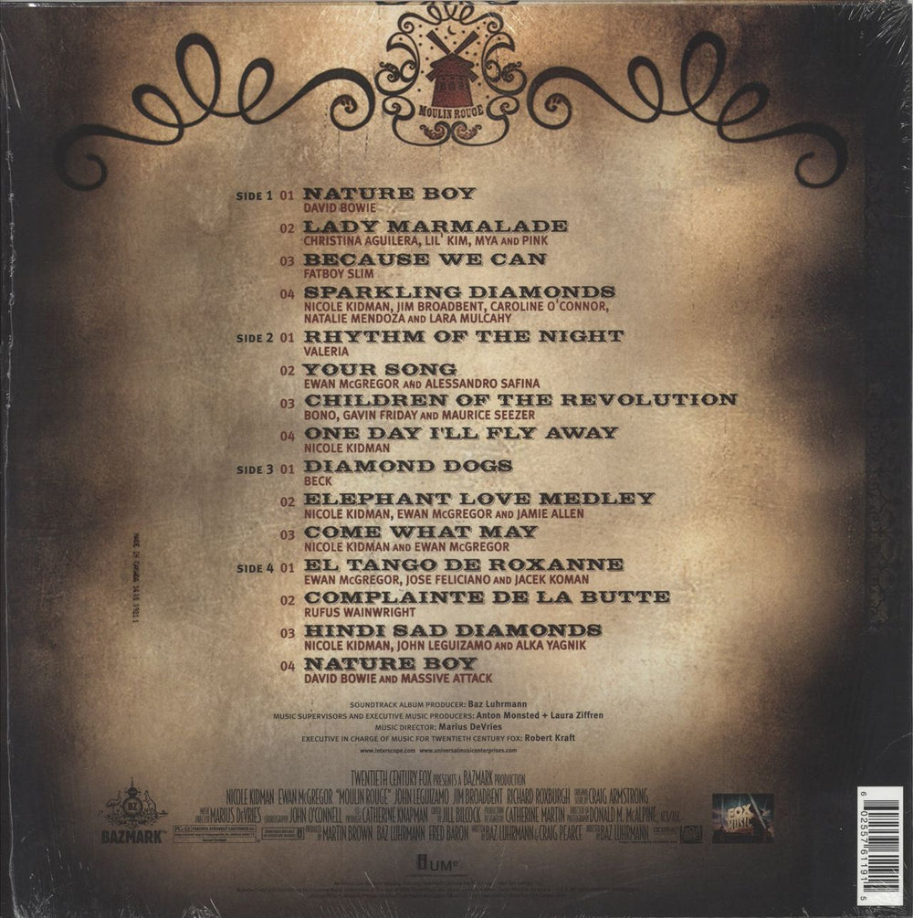 Original Soundtrack Moulin Rouge - Music From Baz Luhrmann's Film US 2-LP vinyl record set (Double LP Album)