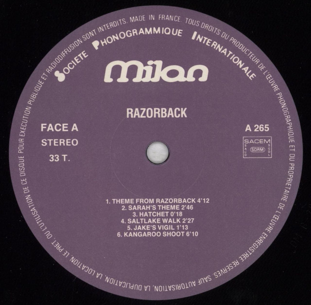 Original Soundtrack Razorback French vinyl LP album (LP record) OSTLPRA826073