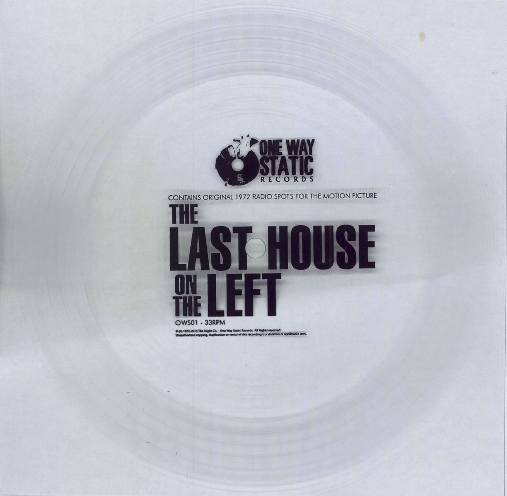 Original Soundtrack The Last House On The Left - Pink & White Marbled Vinyl + 7" Flexi UK vinyl LP album (LP record)