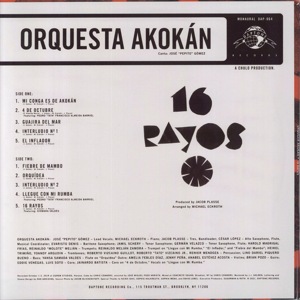Orquesta Akokán 16 Rayos - Red Metallic Vinyl US vinyl LP album (LP record) 823134006416
