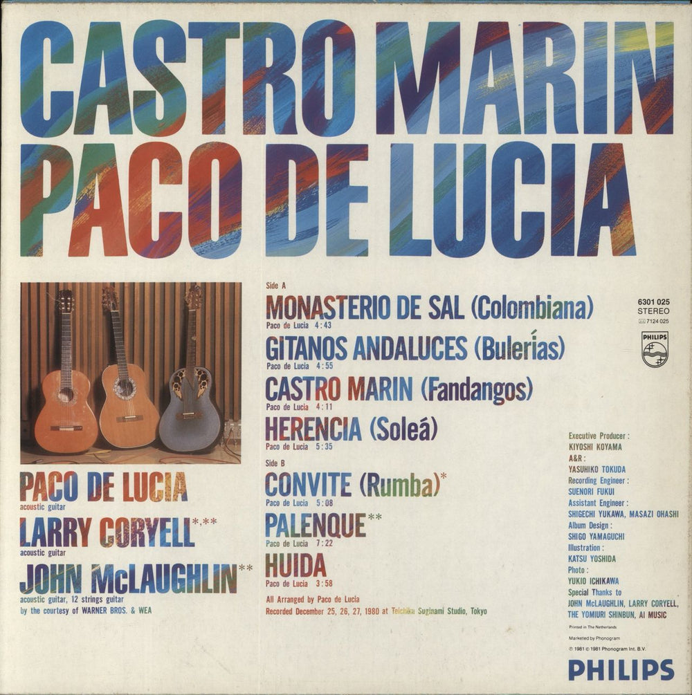 Paco De Lucia Castro Marin Dutch vinyl LP album (LP record)