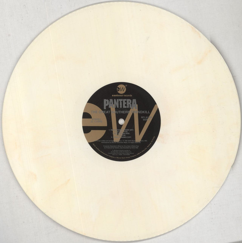 Pantera The Great Southern Trendkill White/Sandblasted Orange Vinyl US vinyl LP album (LP record) PANLPTH849712