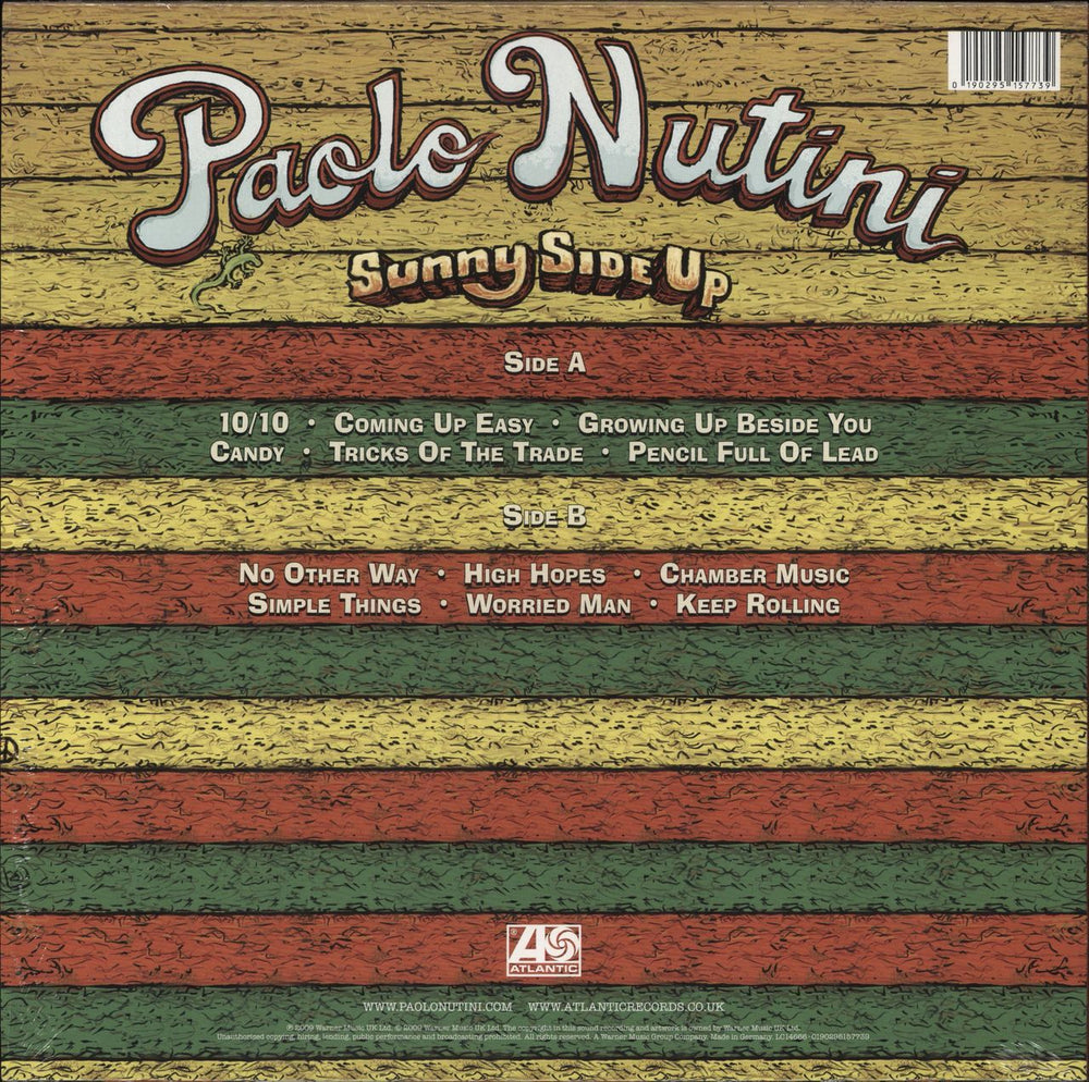 Paolo Nutini Sunny Side Up UK vinyl LP album (LP record)