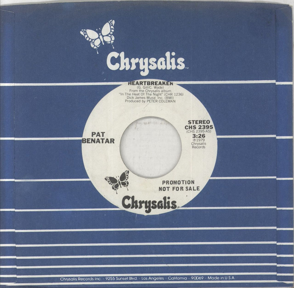 Pat Benatar Heartbreaker US Promo 7" vinyl single (7 inch record / 45) CHS2395