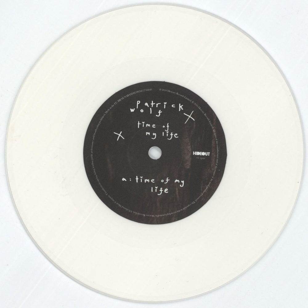 Patrick Wolf Time Of My Life - White Vinyl UK 7" vinyl single (7 inch record / 45) PWF07TI628883