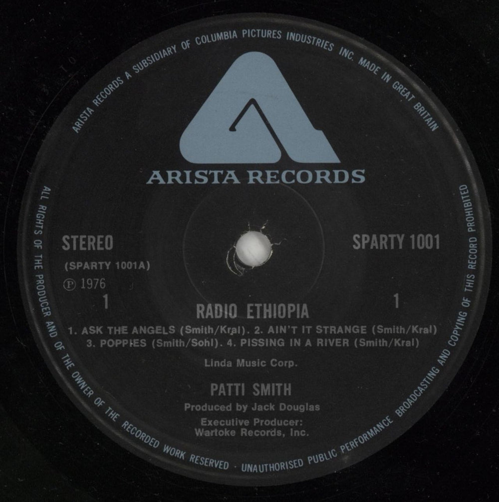 Patti Smith Radio Ethiopia - Laminated Sleeve + Insert UK vinyl LP album (LP record) PTILPRA98844