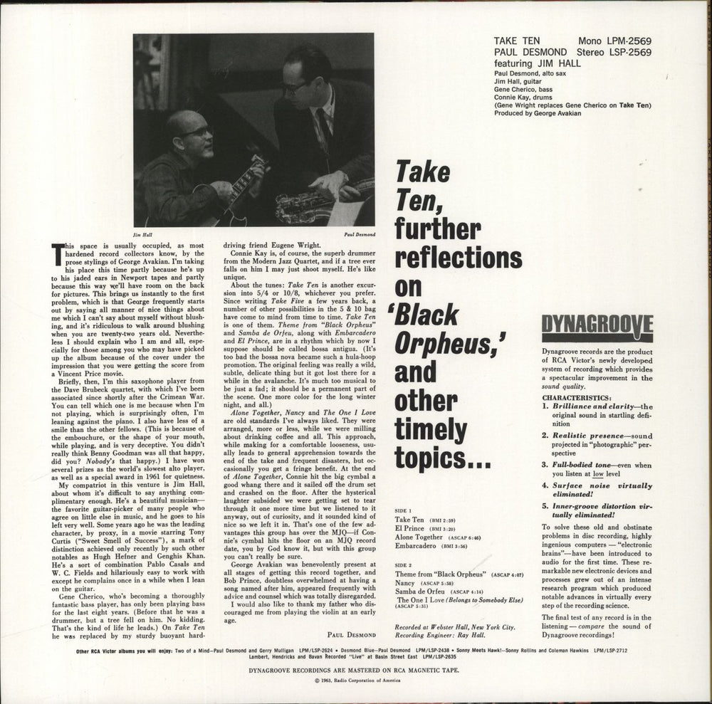 Paul Desmond Take Ten - 180gm UK vinyl LP album (LP record) 4260019712424