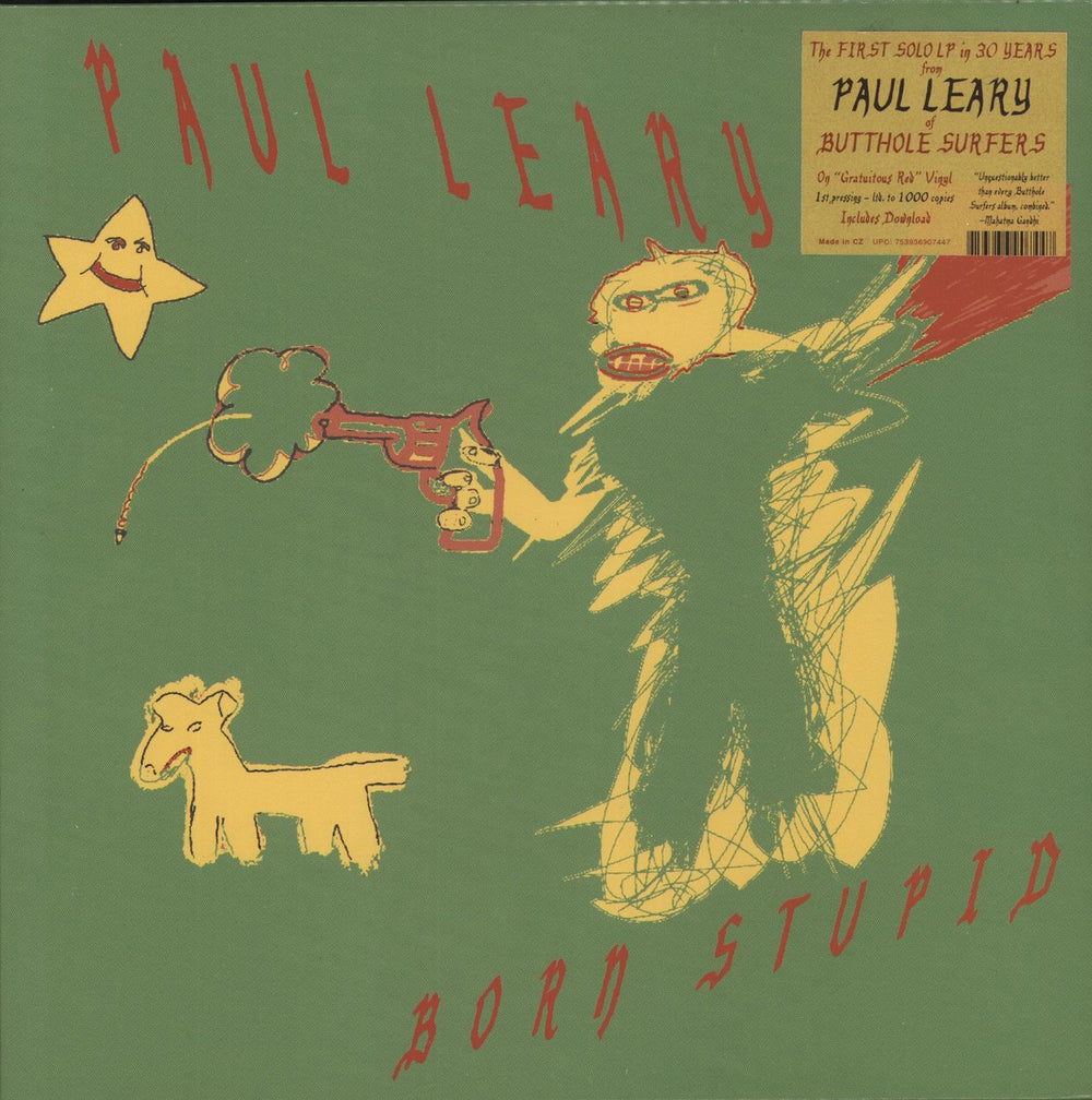 Paul Leary Born Stupid - Red Vinyl UK vinyl LP album (LP record) 2005