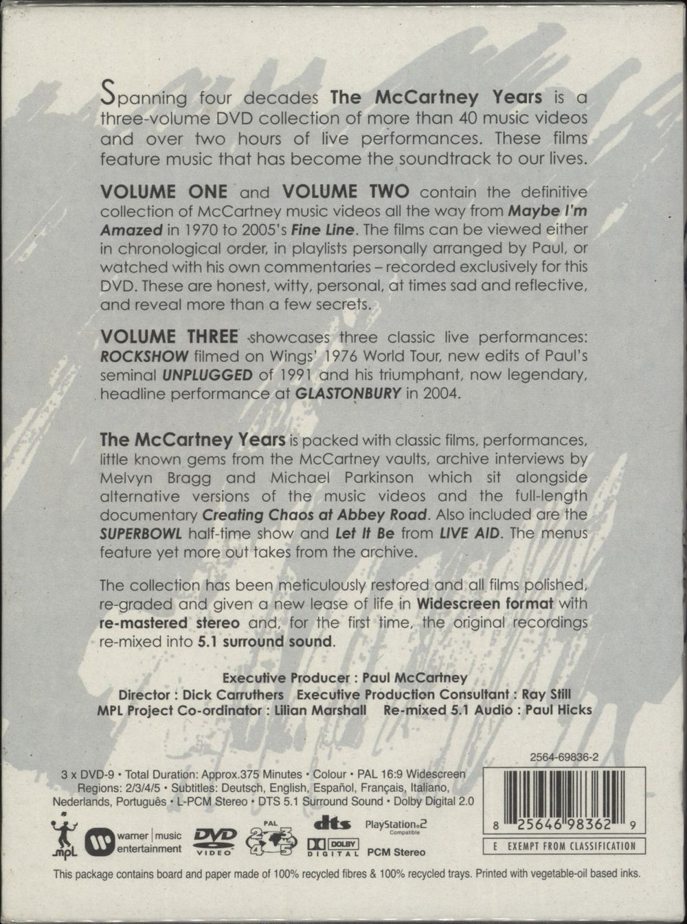 Paul McCartney and Wings The McCartney Years - Sealed UK DVD 825646983629