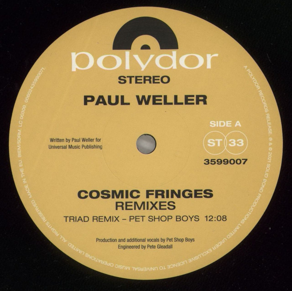 Paul Weller Cosmic Fringes - Remixes UK 12" vinyl single (12 inch record / Maxi-single) WEL12CO879083