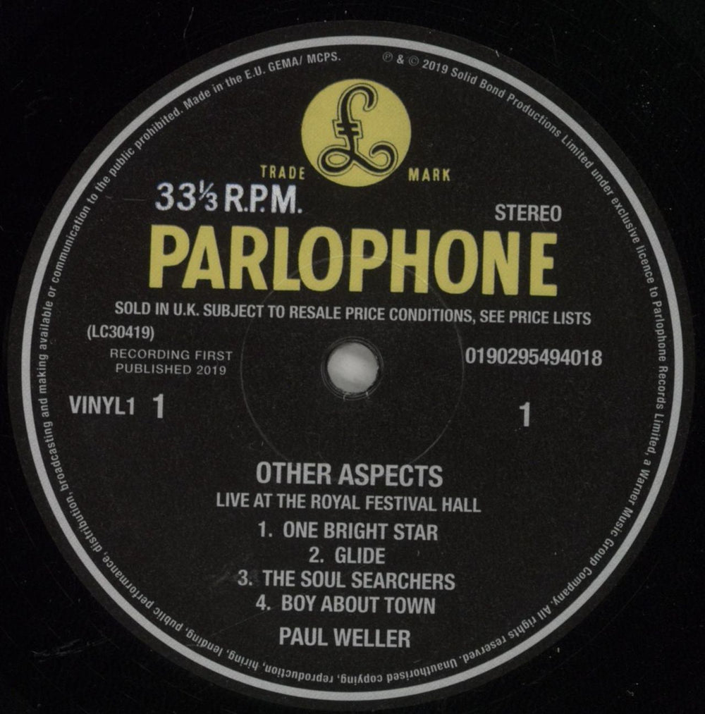 Paul Weller Other Aspects: Live At The Royal Festival Hall + DVD UK 3-LP vinyl record set (Triple LP Album) WEL3LOT809040