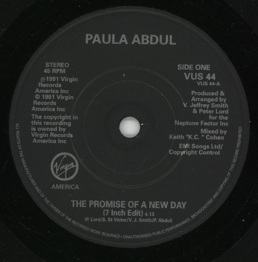 Paula Abdul The Promise Of A New Day UK 7" vinyl single (7 inch record / 45) ABD07TH242332