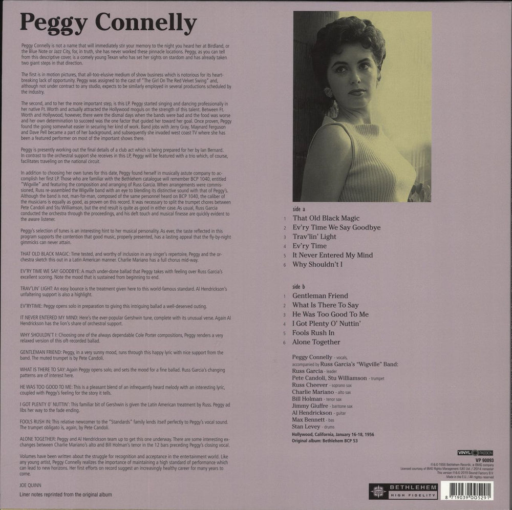 Peggy Connelly Peggy Connelly With Russ Garcia 'Wigville' Band - 180gm UK vinyl LP album (LP record)