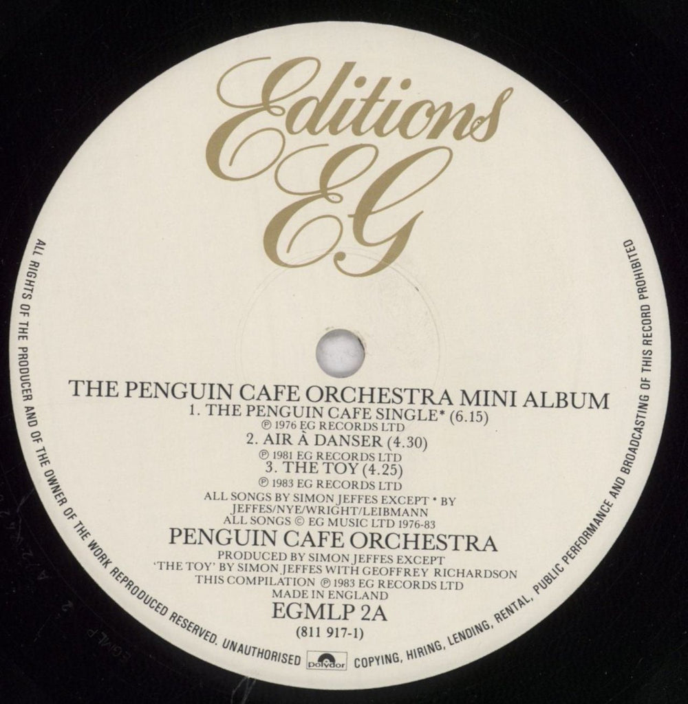 Penguin Cafe Orchestra The Penguin Cafe Orchestra Mini Album UK vinyl LP album (LP record) PA4LPTH840239
