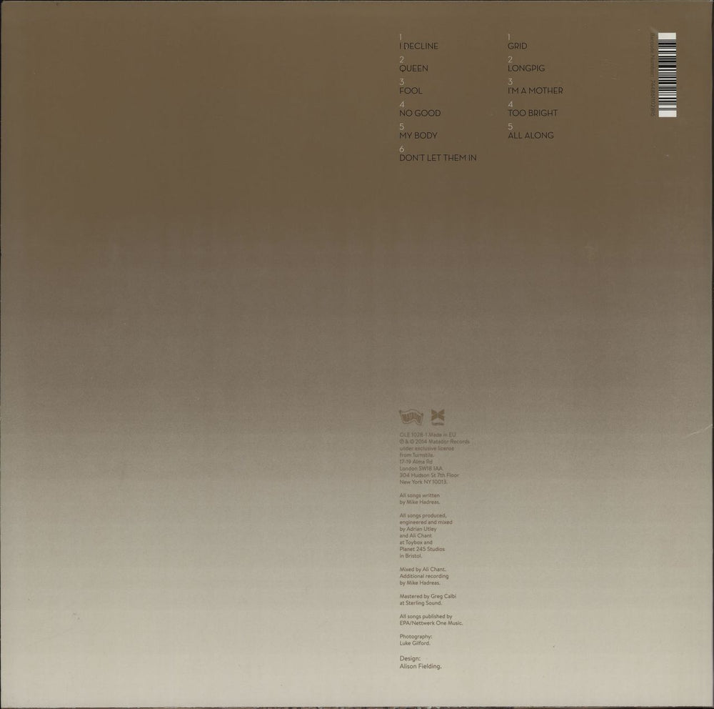 Perfume Genius Too Bright UK vinyl LP album (LP record) 744861102816