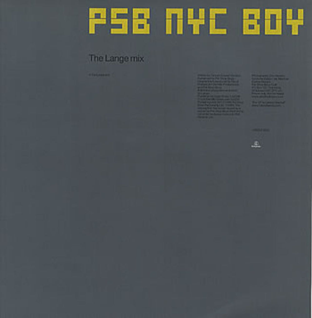 Pet Shop Boys Nyc Boy - The Lange Mix - 4th Promo UK Promo 12" vinyl single (12 inch record / Maxi-single) 12RDYZ6525