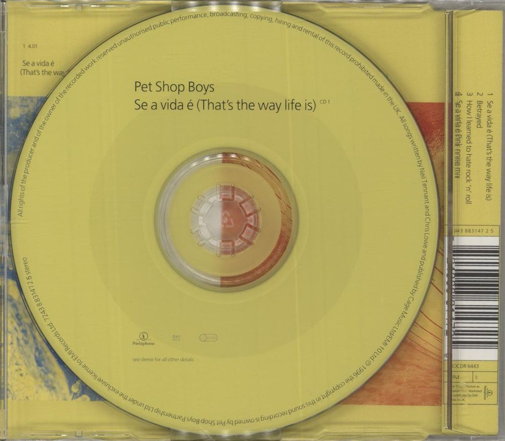 Pet Shop Boys Se A Vida E [That's The Way Life Is] - CD 1 UK CD single (CD5 / 5") 724388314725