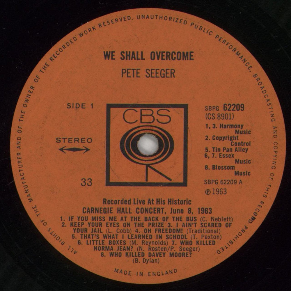 Pete Seeger We Shall Overcome UK vinyl LP album (LP record) PB-LPWE769878