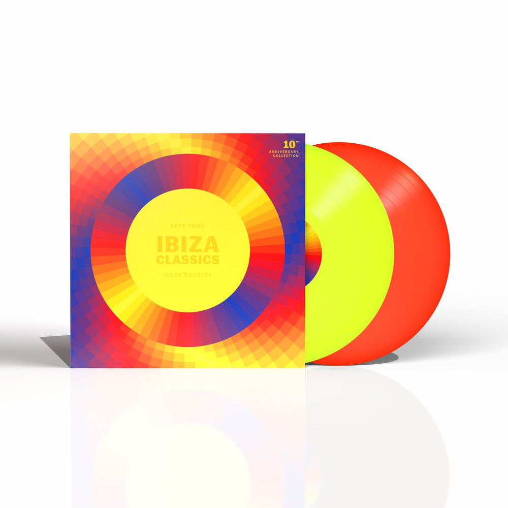 Pete Tong Ibiza Classics | 10th Anniversary Collection - Neon Yellow & Neon Otrange Vinyl UK 2-LP vinyl record set (Double LP Album) 7581625