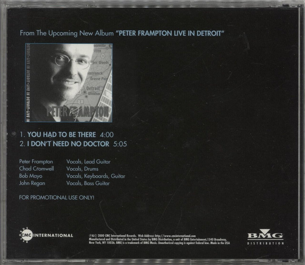 Peter Frampton You Had To Be There US Promo CD single (CD5 / 5")