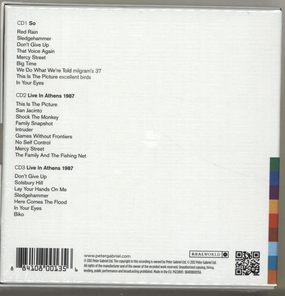Peter Gabriel So - 25th Anniversary UK 3-CD album set (Triple CD) GAB3CSO680725