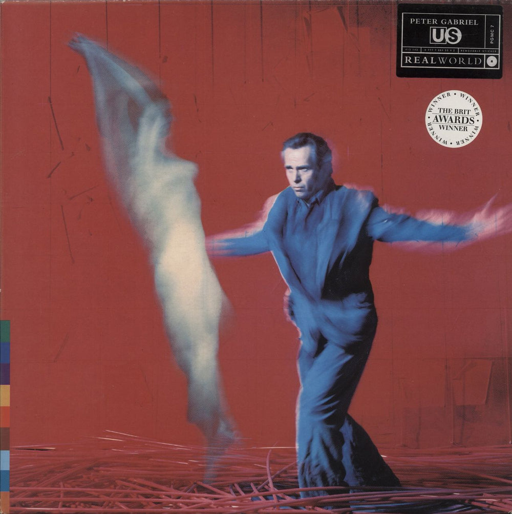 Peter Gabriel Us + Brit Awards Winner Sticker UK 2-LP vinyl record set (Double LP Album) PG7