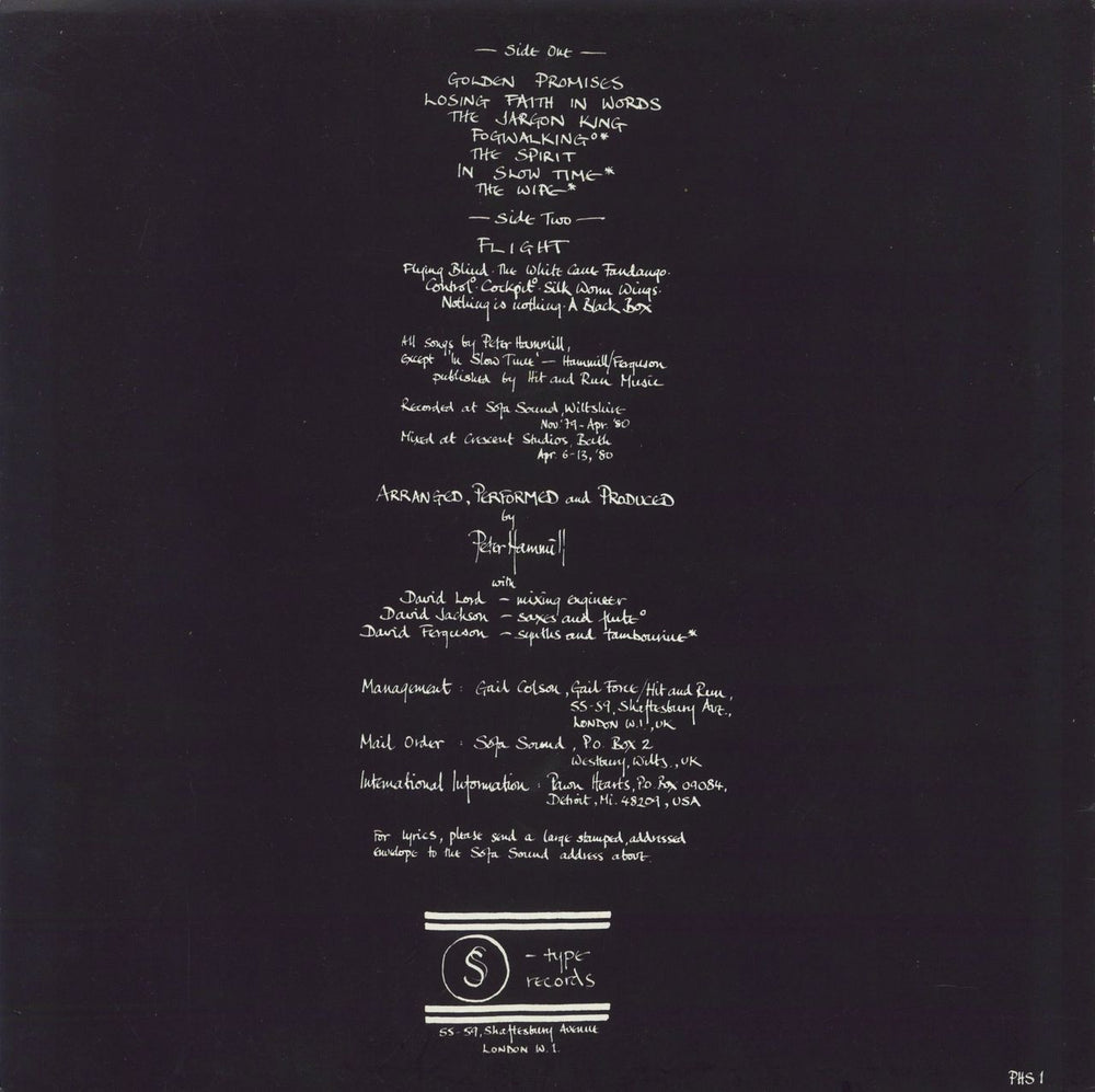 Peter Hammill A Black Box UK vinyl LP album (LP record)