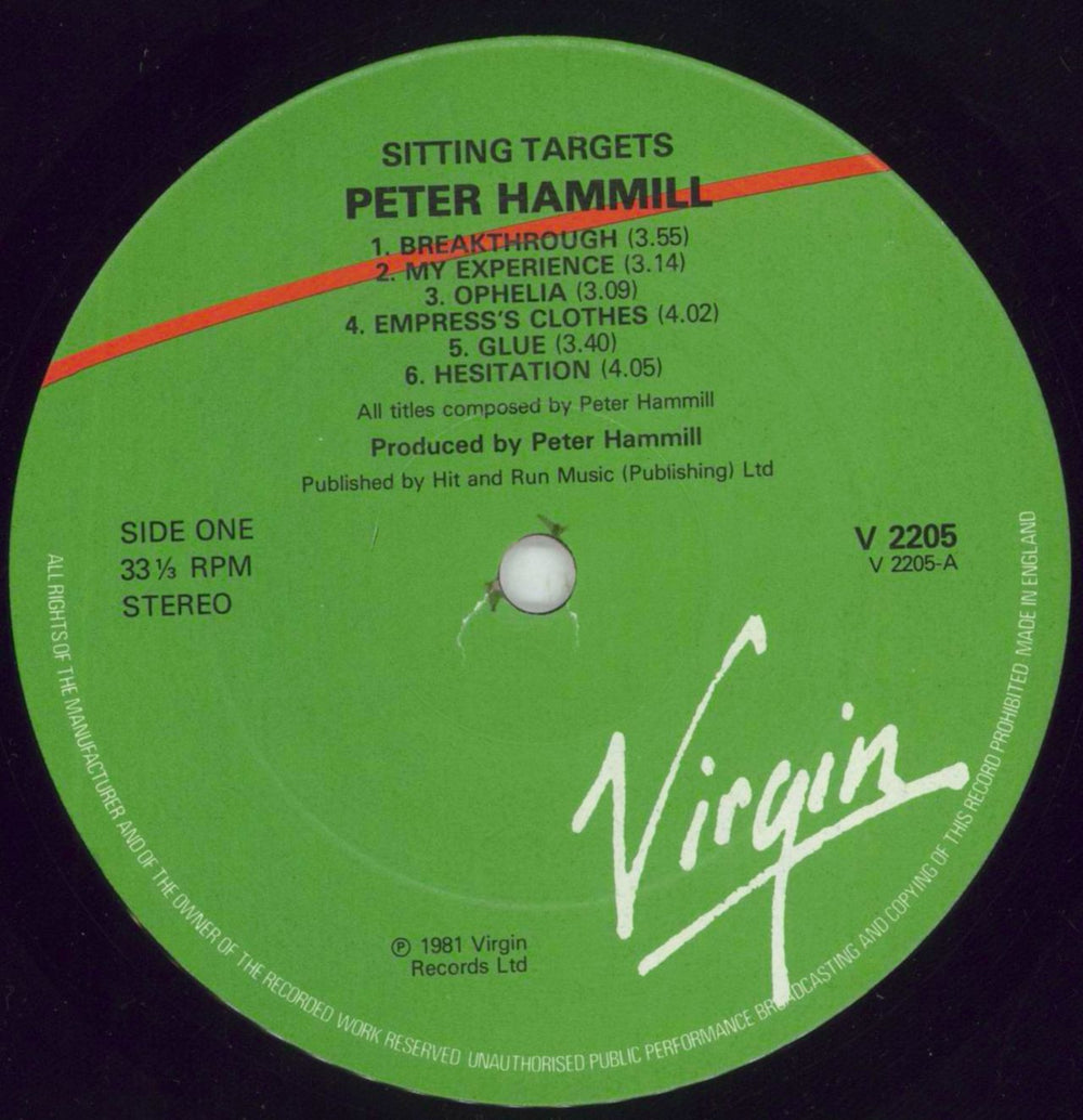 Peter Hammill Sitting Targets UK vinyl LP album (LP record) HMLLPSI472463