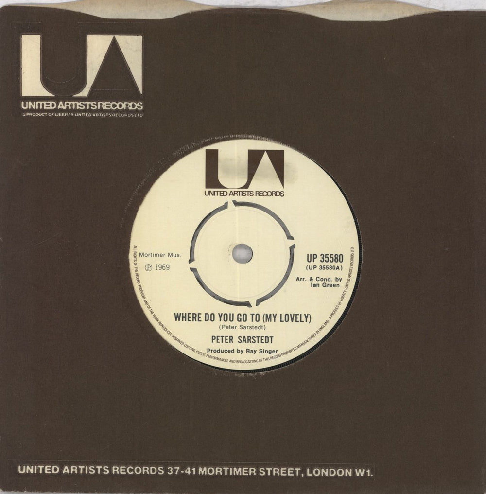 Peter Sarstedt Where Do You Go To (My Lovely) UK 7" vinyl single (7 inch record / 45) UP35580