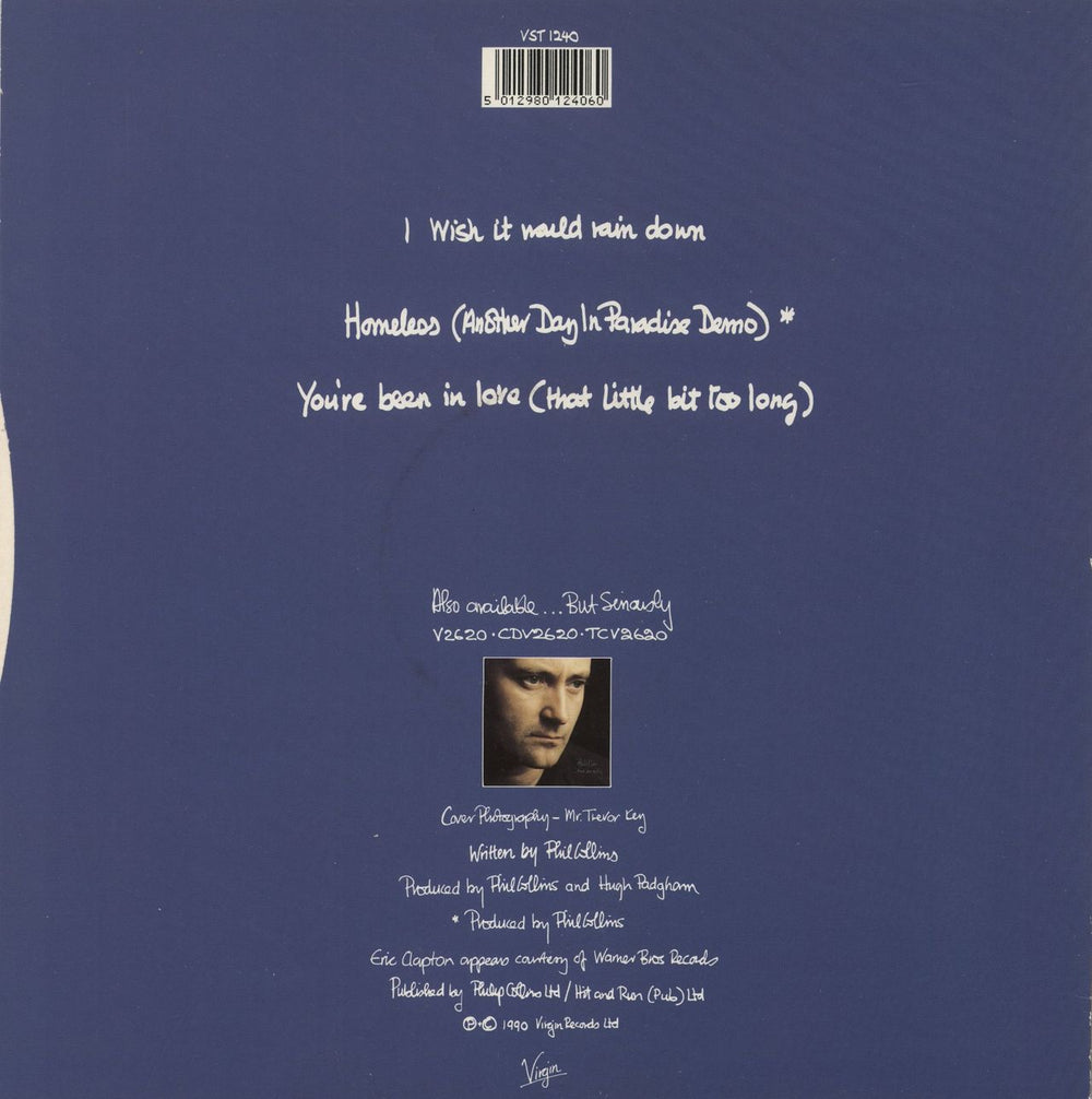 Phil Collins I Wish It Would Rain Down UK 12" vinyl single (12 inch record / Maxi-single) 5012980124060