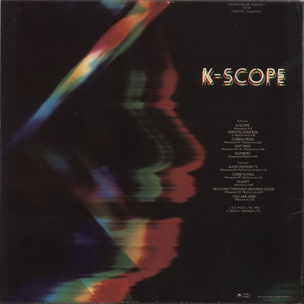Phil Manzanera K-Scope UK vinyl LP album (LP record)