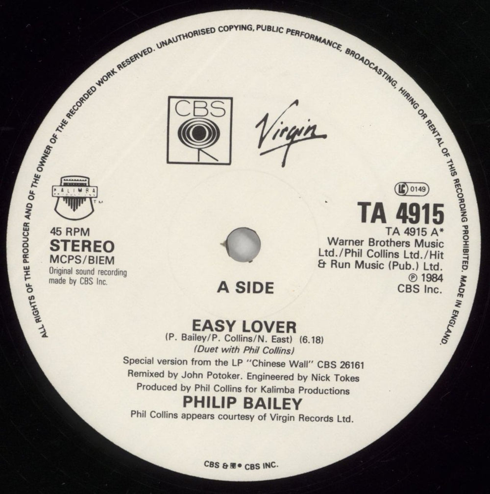 Philip Bailey Easy Lover UK 12" vinyl single (12 inch record / Maxi-single) PLB12EA38667