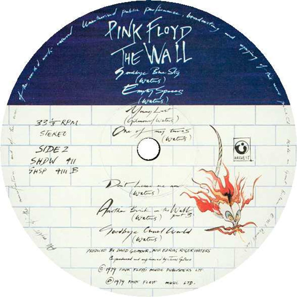 Pink Floyd The Wall - 1st + Sticker - EX UK 2-LP vinyl record set (Double LP Album) Deleted