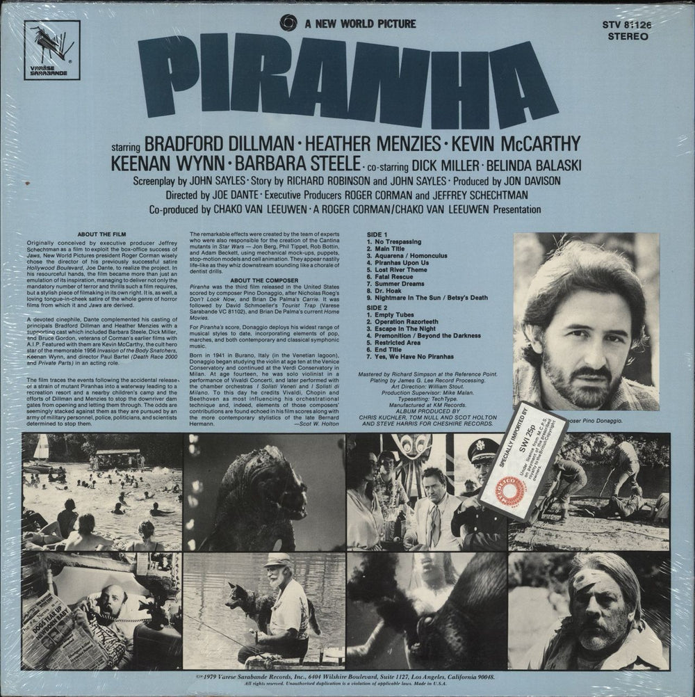 Pino Donaggio Piranha US Vinyl LP — RareVinyl.com