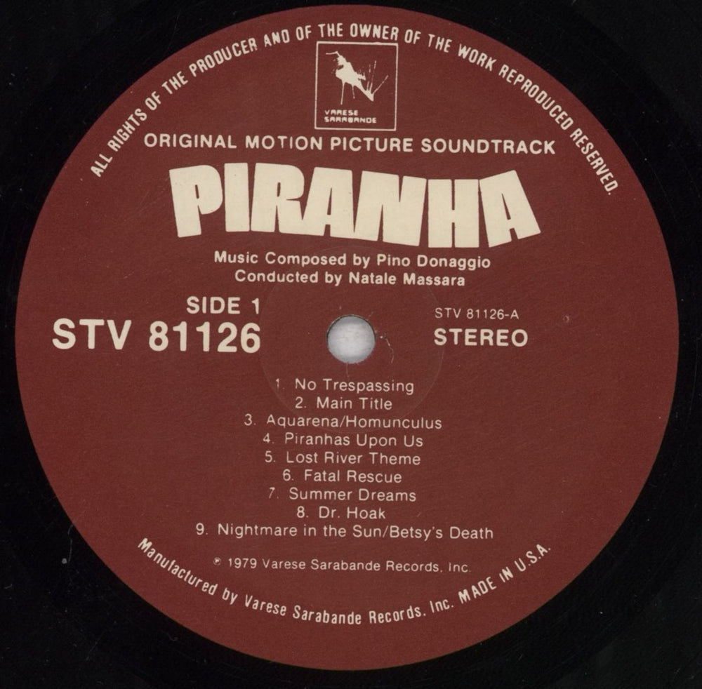 Pino Donaggio Piranha US Vinyl LP — RareVinyl.com