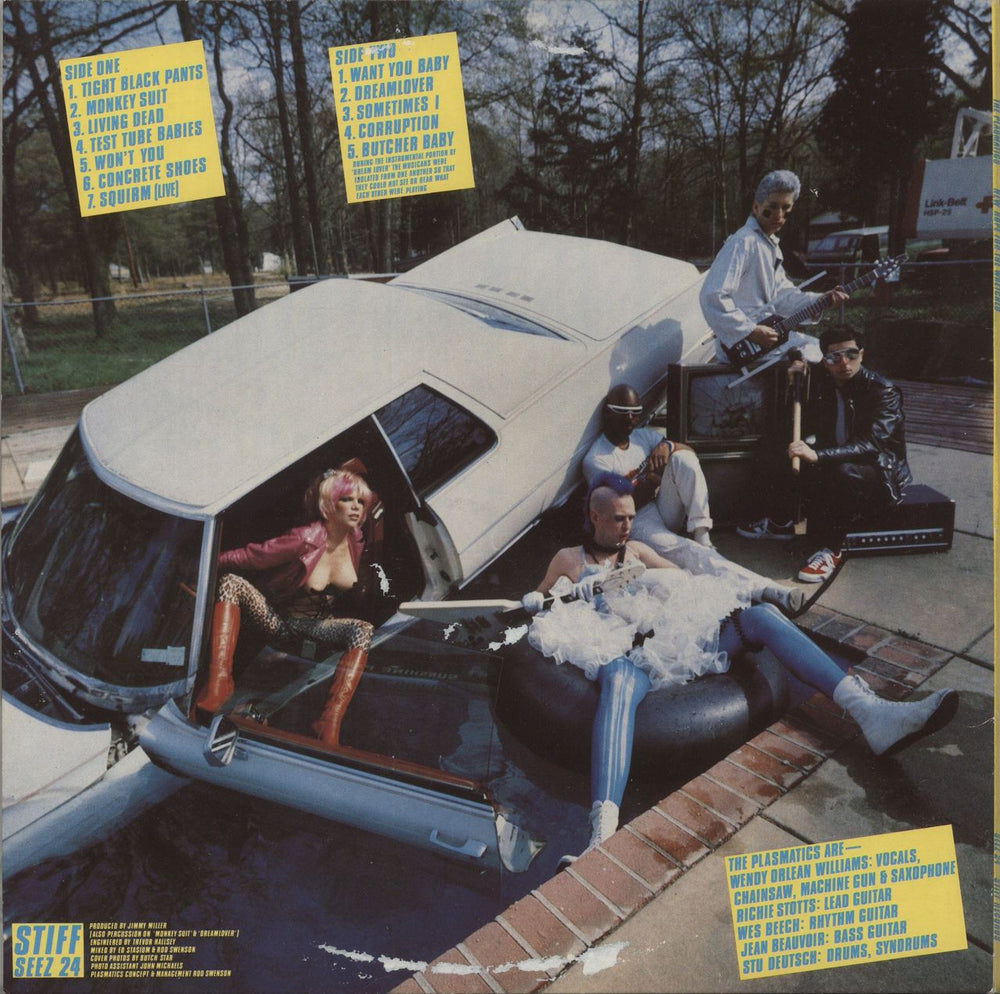 Plasmatics New Hope For The Wretched - Yellow, Orange, Green & Black Splatter Vinyl + Sticker & Badge UK vinyl LP album (LP record)