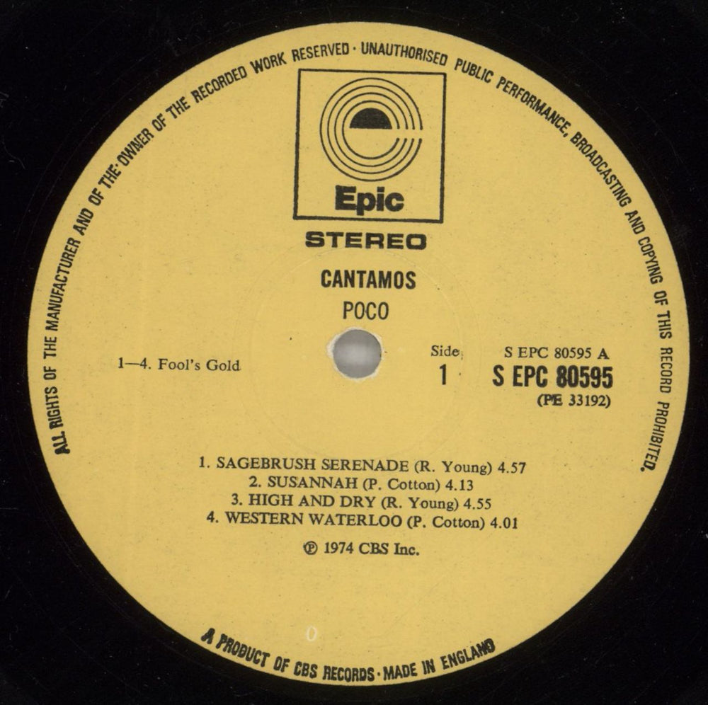 Poco Cantamos - yellow label UK vinyl LP album (LP record) POCLPCA149476