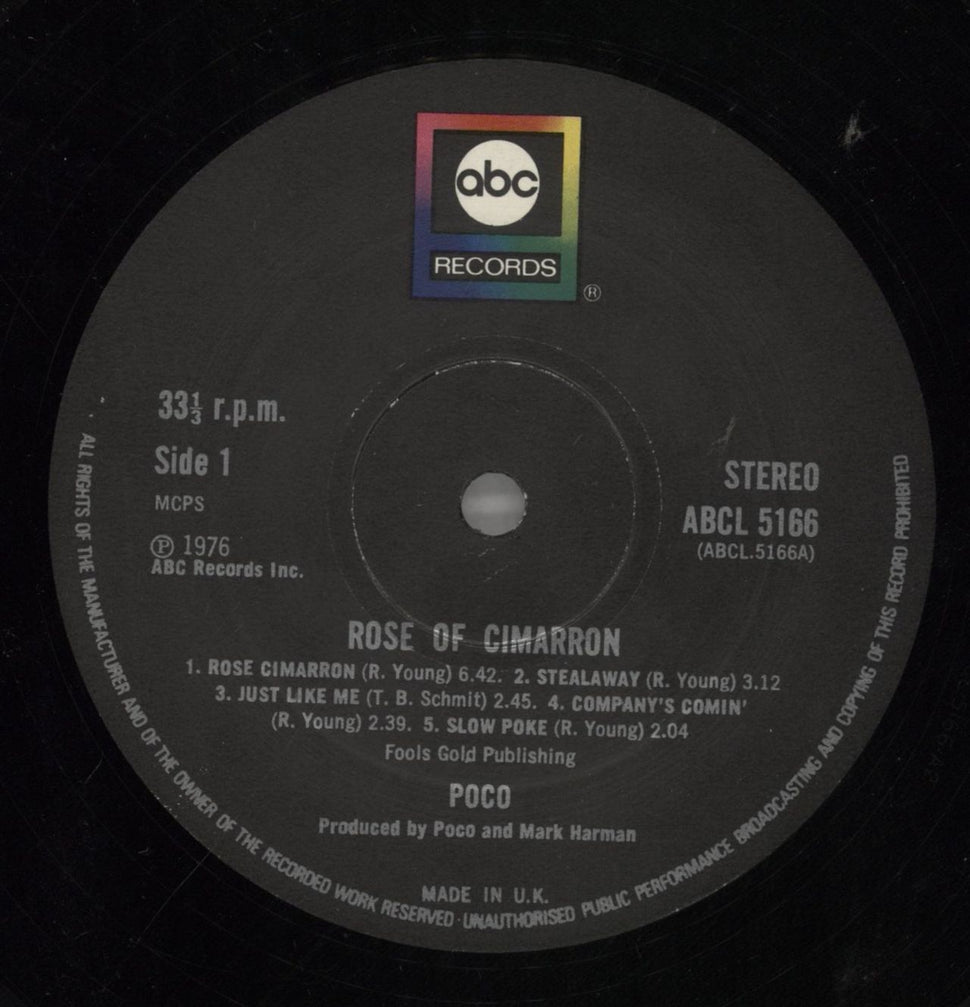 Poco Rose Of Cimarron UK vinyl LP album (LP record) POCLPRO764679